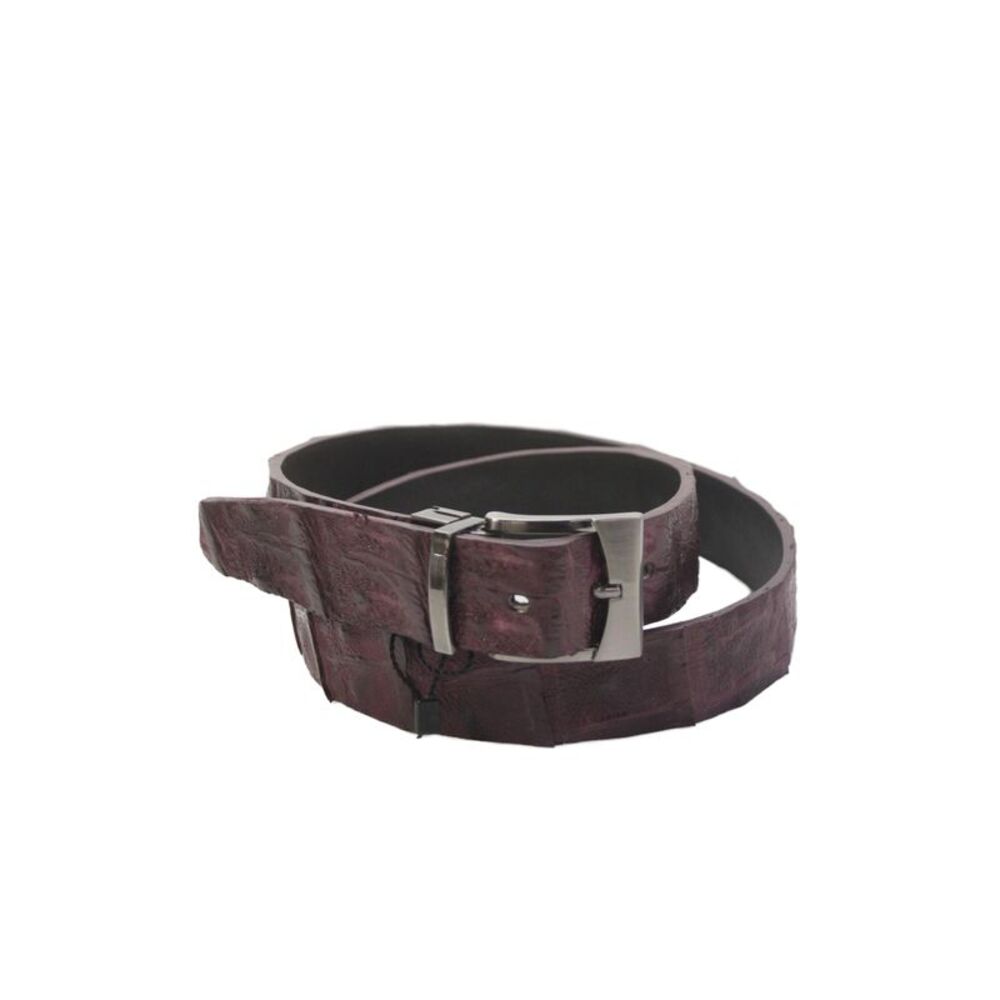 Bernini Mens Genuine American Alligator Silver Tone Buckle Belt Purple Size 40
